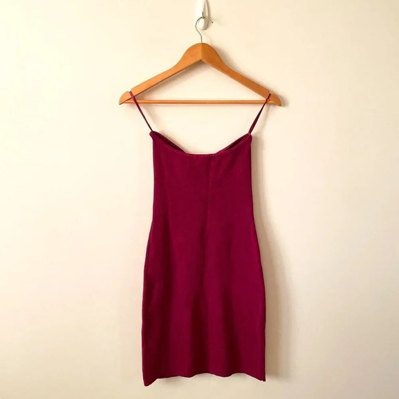 Abercrombie Strapless Twist-Front Mini Sweater Dress Raspberry Size Medium - Picture 7 of 9